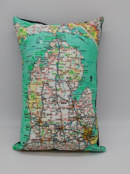 Michigan Road Map Pillow