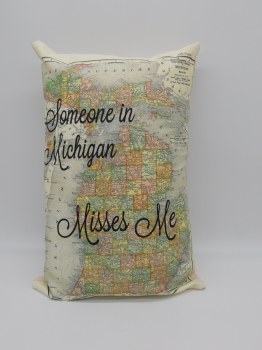 Someone in Michigan Misses Me Pillow