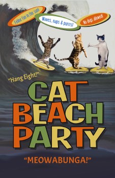 Cat Beach Party Poster 11in. x 17in.