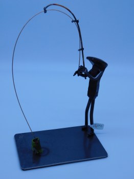 Railroad Spike Figure Fly Fisherman