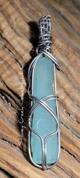 Michigan Beach Glass Oval Pendant