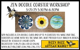 3/21/25 Zen Doodle Coaster Workshop