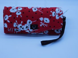 Wallet Red Blk Wht Flrl W1041