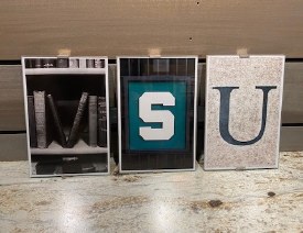 Frame Clip "MSU" Frame measures 13" x 6" w/ 4x6 photos