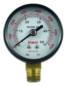 0-700 PSI Pressure Gauge, Back Mount (AR3240470)