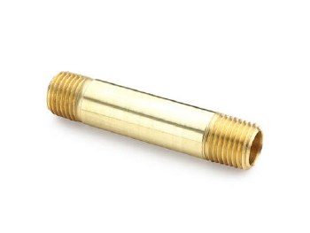 1/4in x 3in Long Pipe Nipple, Brass