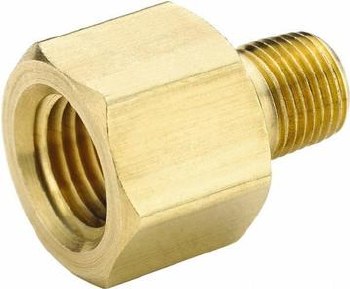 3/8in FPT x 1/4in MPT Pipe Adapter, Brass