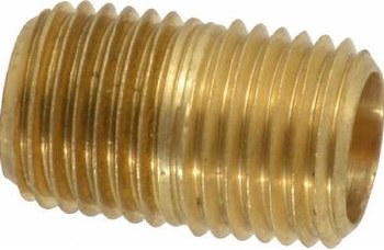 1/4in Close Nipple, Brass