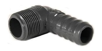 1/4in Hose Barb x MPT 90, Poly