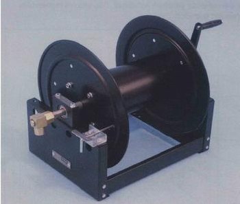 18in Black Powder Coated Manual Rewind Hose Reel, Full Steel Frame, SS  Manifold, #3018S - L&H Industrial Services, Inc.