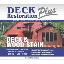 Deck Restoration Plus, Deck and Wood Stain - Shamong Red, 5 Gallon Pail