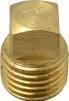 1/4in Square Head Plug, Brass