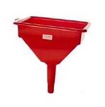 Funnel, 7in x 10in Red Plastic w/Screen
