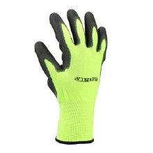 Flexzilla Coated Palm Dip Gloves, Gripper, Black/ZillaGreen, 2-Pair Pack, L/XL