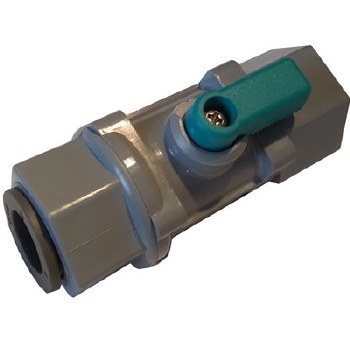 1/2in Ball Valve Tube Pushfit, Poly