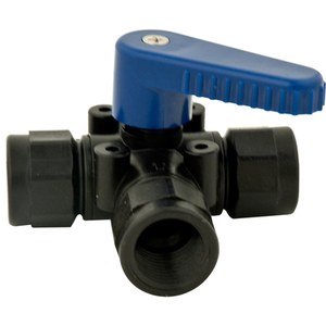 1/2in FPT 3-Way Ball Valve, Poly