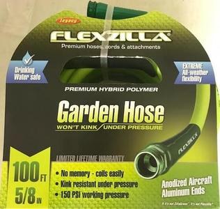 Flexzilla 5/8in x 100ft ZillaGreen garden hose w/ 3/4 GHT ends