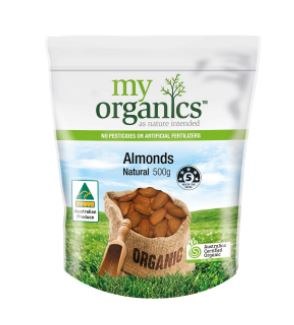 Almonds Natural 500G  My Organics
