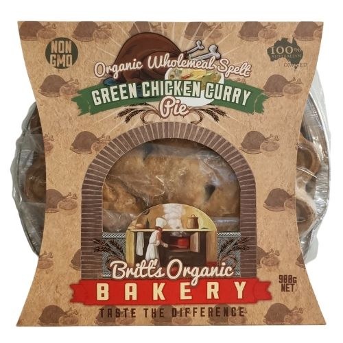 Pie Thai Green Chicken Large 900g (Not Certified Organic - Spelt Flour)