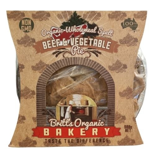 Pie Beef And Vegetable Large 900g (Not Certified Organic - Spelt Flour)