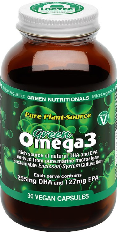 Green Omega3 Vegan Capsules (127mg) - Amber Glass