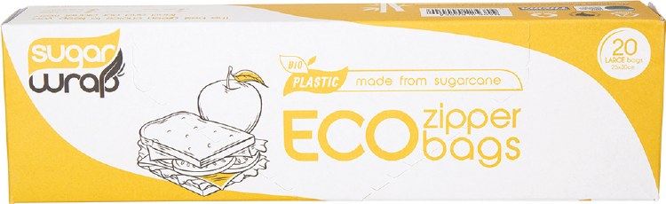 Eco Zipper Bags Made from Sugarcane - Large 20