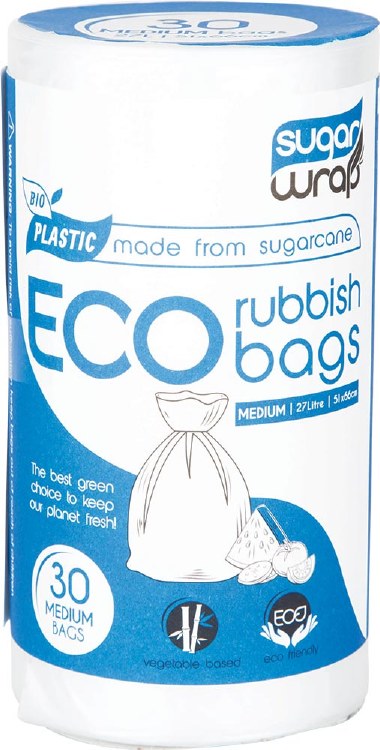 Eco Rubbish Bags Made from Sugarcane - Medium 27L x 25