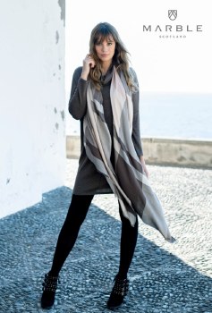 Marble of Scotland Plaid Scarf Sable &amp; Pink