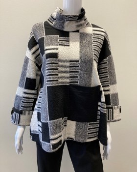 Moonlight 3563 Colorblock Tunic M Black-White