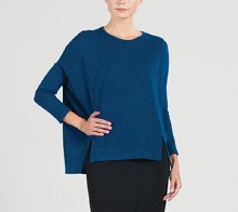Clara Sunwoo Hi-Low Sweater Tunic T199W5  XL French Blue