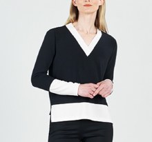 Clara Sunwoo T221WJ V-Neck High-Low Top S Black