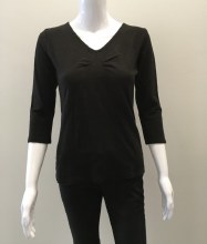 Cut Loose 5027075 3/4 Sleeve Tuck Front Tee M Black