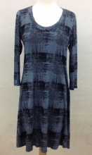 Cut Loose Burst Plaid 3/4 Sleeve Dress XS Bluep