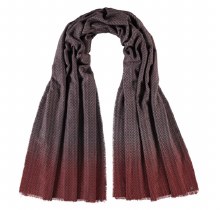 Fraas 602051 Herringbone Ombre Scarf O/S Hot Chocolate/Red