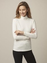 Habitat 22211 Cotton Ruched Turtleneck XS White