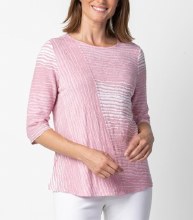 Habitat 57235 Beach Front Waves Elbow Boatneck Top S Blush