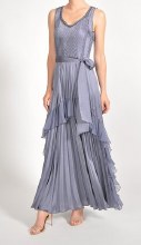 Komarov CAD19433SO Long Sleeveless Ruffle Dress XS PPA