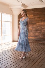 Komarov Sleeveless Maxi Dress VLL18436 S Denim