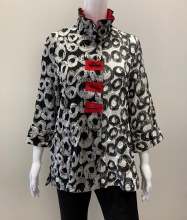 Moonlight 3665 Circle Print Jacket M White/Black