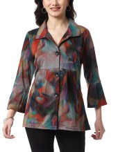 Parsley & Sage 22W254G4 Melissa Flare Shirt M Multi