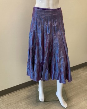 Van Klee VXN Taffeta Crinkle Skirt XL Purple