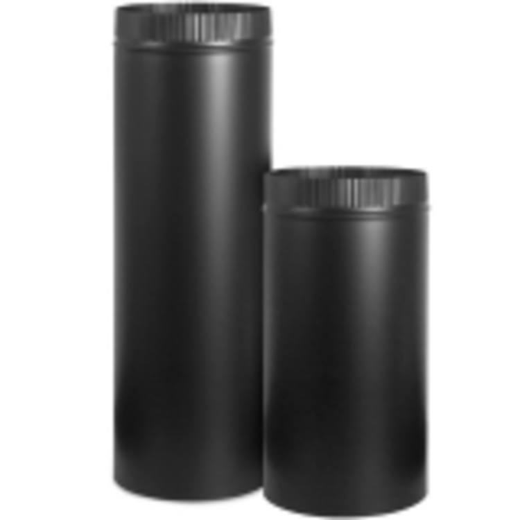 Stove Pipe DB Single Wall Pipe, Black 6'' X 48''