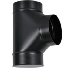 Stove Pipe Clean-Out Tee/Cap Black, 6''