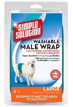 Simple Solution Washable Male Dog Wrap, Fits Dogs up to 45-90lb, Large