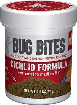 Fluval Bug Bites Small to Medium Cichlid, Fish Food, 1.59oz