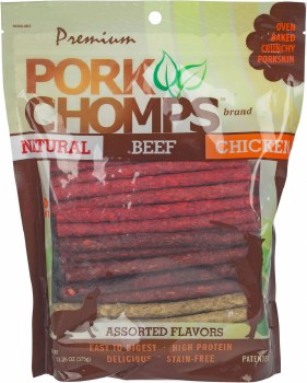 Premium Pork Chomps Munchy Sticks Dog Treats 50 Count
