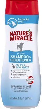 Nature's Miracle Odor Control Shampoo/Conditioner, Dog Shampoo, Cotton Air, 16oz