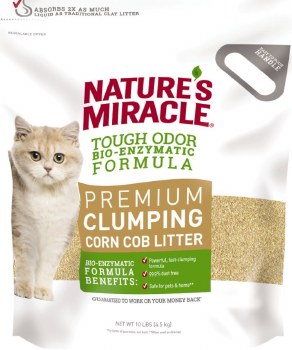 Natures Miracle Premium Clumping Corn Cob, Cat Litter, 10lb