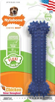 Nylabone Dental FlexiChew Nylon Dog Chew Toy, Chicken Flavor, Wolf, Dog Dental Health