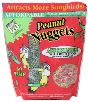 C&S Peanut Flavored Suet Nuggets Wild Bird Food, 27oz